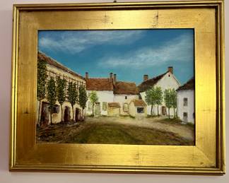 Oil Landscape signed R. HOLMES 