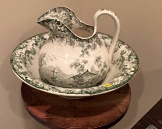 MINTONS Wash Bowl & Pitcher on Pedestal Stand