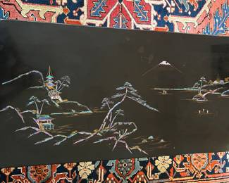 Fine Japanese Laquer CHINOISERIE MOP Accents Coffee Table