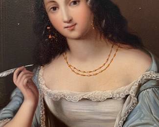 SIR PETER LELY (British  1618-1680) ~~~ IN THE STYLE OF~~~
Barbara Villiers Countess of Castlemaine, Duchess of Cleveland
Oil on Tin
Signed on Verso
~~~~ SPECTACULAR PIECE~~~~~