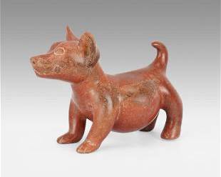 Antique Pre-Columbian Colima Mexico Pottery Standing Dog
