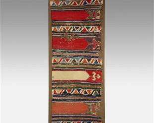 Late 18thC Anatolian Saf Kilim Fragment Antique Carpet Wall Mounted Rug #2
