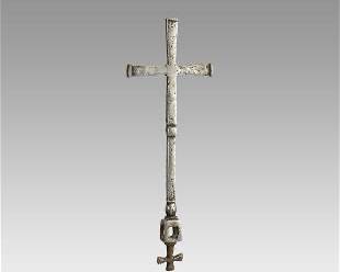 Antique 18thC Ethiopian Coptic Iron Hand Cross
