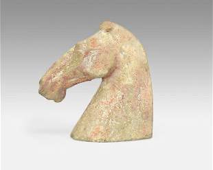 Antique Chinese Han Dynasty Pottery Horse Head w/Thermo Report
