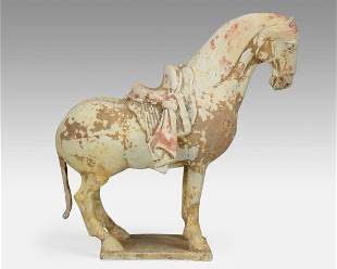 Antique Chinese Painted Pottery Horse Statue Sui Dynasty w/Thermo Report

