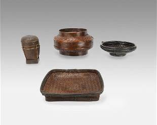 Collection of Tribal Philippine Ifugao Woven Basket Containers
