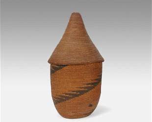 Antique Tutsi Native African Tribal Ibeseke Basket #2
