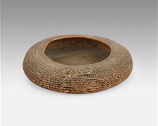 Antique Pima Native American Indian Tribal Low Basket
