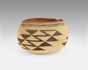 Old Yurok Native American Indian Tribal Soft Basket Bowl
