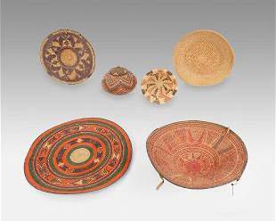 Six Modern African Tribal Hand Woven Baskets, Plates & Containers HUGE SIZE
