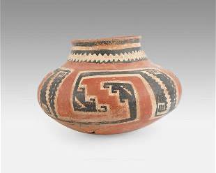 Large Antique Salado Tonto Polychrome Painted Olla Native American Indian Tribal Pottery
