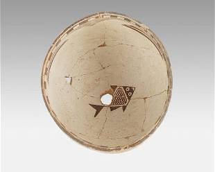 Antique Mimbres Native American Tribal Pottery Bowl w/Kill Hole #1
