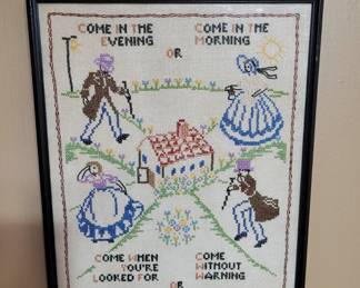 Framed needle work