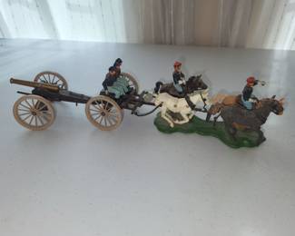 Vintage toy Federal Gun Team and Limber