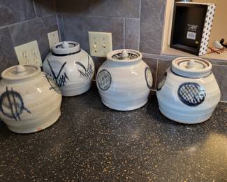 Stoneware canisters 