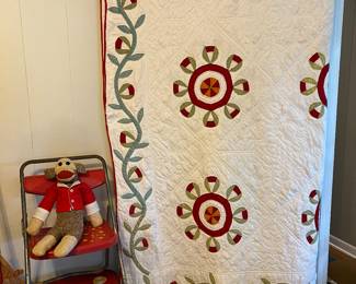 Hand stitched  and applicate 1910 Quilt 