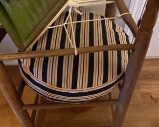 Feather ticking round pillow 