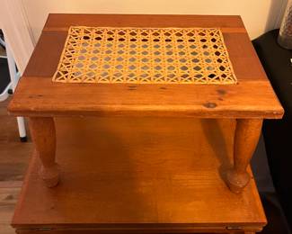 Small footstool w cane top 