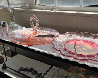 Cabbage rose cookie tray 
Burgundy egg dish 