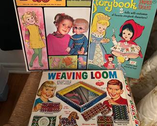 Paper dolls and weaving loom