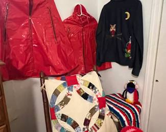 Vintage red vinyl ponchos 