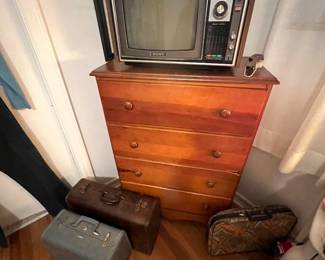 1970’s Sony color Tv 
Chest of drawers 