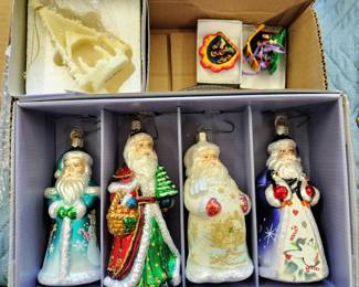 Vintage Santa ornaments