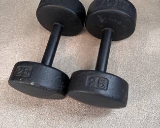 Pair of York 25-pound free weights