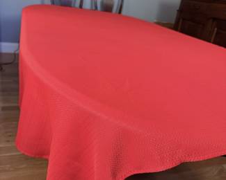 Fiesta fabric tablecloth with red chevron pattern (out of package with minor wear) 7' x 5'