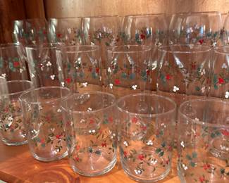 Pfaltzgraff Winterberry stemware and tumblers