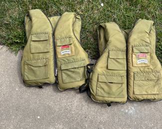 Pair of small youth size zip up flotation jackets (these are older and recommended for recreational or display use only)
