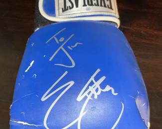 Boxing glove-signed by Sylvester Stallone