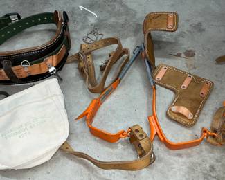 Like NEW lineman boot spikes and Birmingham gear belt 