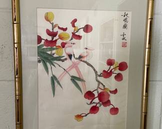 Gorgeous Late 19th c. Chinese painting on silk, each representing one season, Fall, Winter, Spring & Summer