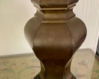 Late Republic Period Chinese Lidded Ginger Jar Brass Lamp