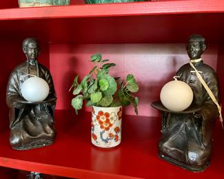 PAIR BRONZE BOOKENDS.