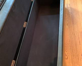 #9 Black Button Top Storage Stool - Leather - 48x19x17 $100.00