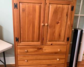 #15	Kincaid Armoire Cabinet w/2 wood doors & 4 Drawers - 40x19x62	 $175.00 			
