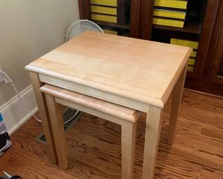 #22 Set of 2 Wood End Tables - 21x17x22 Largest Table $75.00
