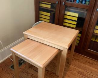 #22 Set of 2 Wood End Tables - 21x17x22 Largest Table $75.00