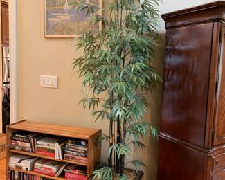 #26 Bamboo Plastic Plant in Brown Metal Basket w/Metal Feet - 89" Tall $100.00