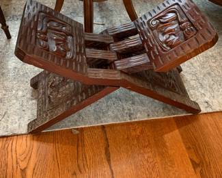 #29 Wood Heavy Carved Tiki Folding Book Stand - 21x10x14 (diagonal height 27") $100.00