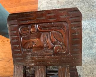 #29 Wood Heavy Carved Tiki Folding Book Stand - 21x10x14 (diagonal height 27") $100.00