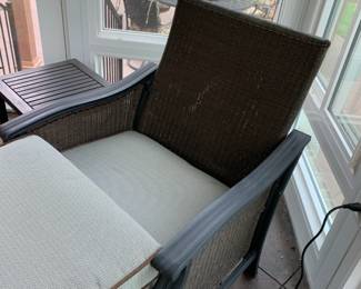 #35 Hampton Bay Aluminum Chair w/ottoman w/ Plastic wicker Back, Sides & Front $120.00
#36 Hampton Bay Aluminum Chair w/ottoman w/ Plastic wicker Back, Sides & Front $120.00