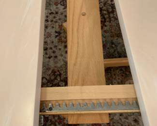 #45 Whitaker Furn. Co Wood Table w/Corian Top w/Leaf stored inside w/4 Rolling Chairs - 54x36-54x29 $175.00