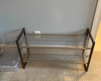 #48 2 shelf Metal Shoe Rack - 36x12x20 $25.00