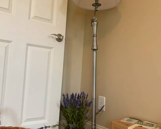 #65 Brushed Chrome Floor Lamp w/w/swing Arm - 60" Tall $100.00