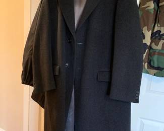#74 Black Men's Wool /Cashmere Trench Coat (with Tails) - Made in England $100.00