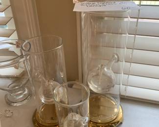 #114 Vtg. Wolford Blown Glass Lamps - set of 3 - 13" down to 7" $60.00