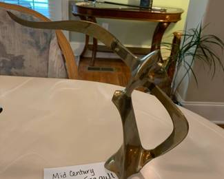 #120 Mid-Century brass Seagull $40.00